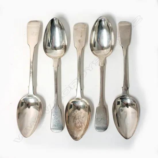 Five William IV silver tablespoons
