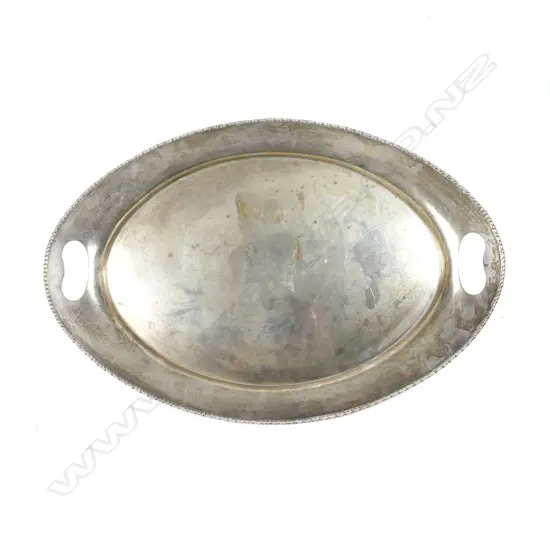 A large oval silver tray