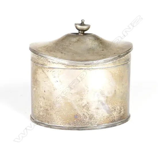 A Georgian Revival silver tea caddy