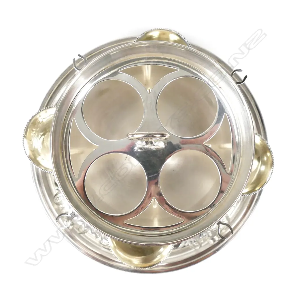 An ornate Victorian silver plate egg warmer and server Image 1++