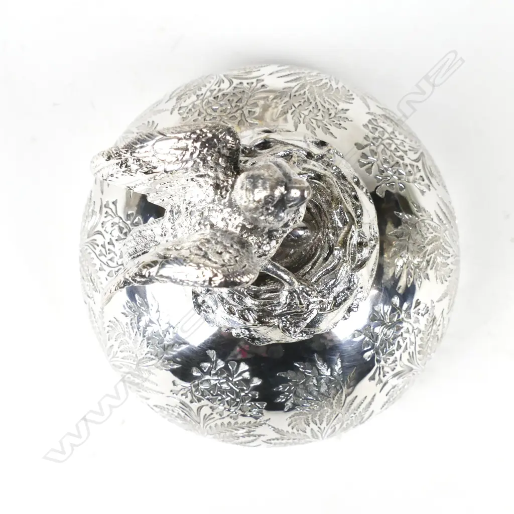 An ornate Victorian silver plate egg warmer and server Image 1++