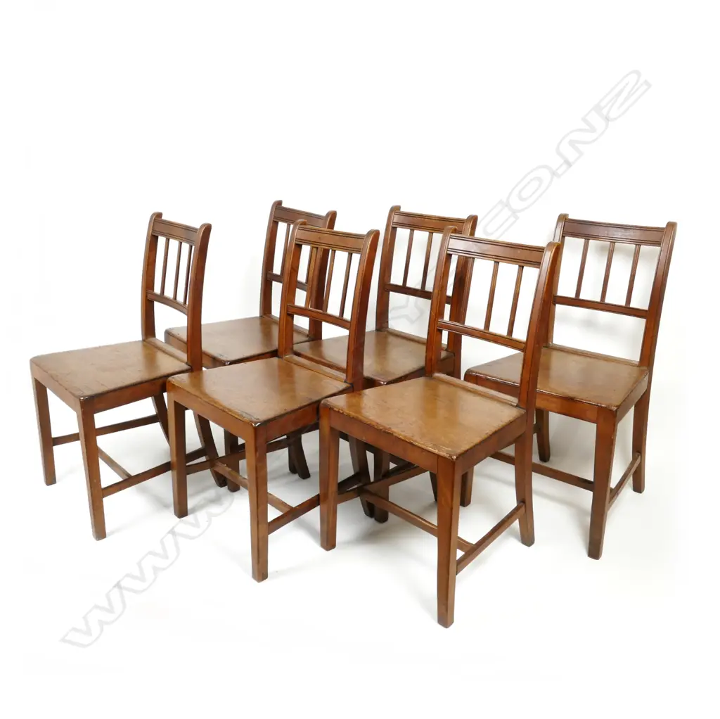 Six Regency country oak dining chairs Image 1++