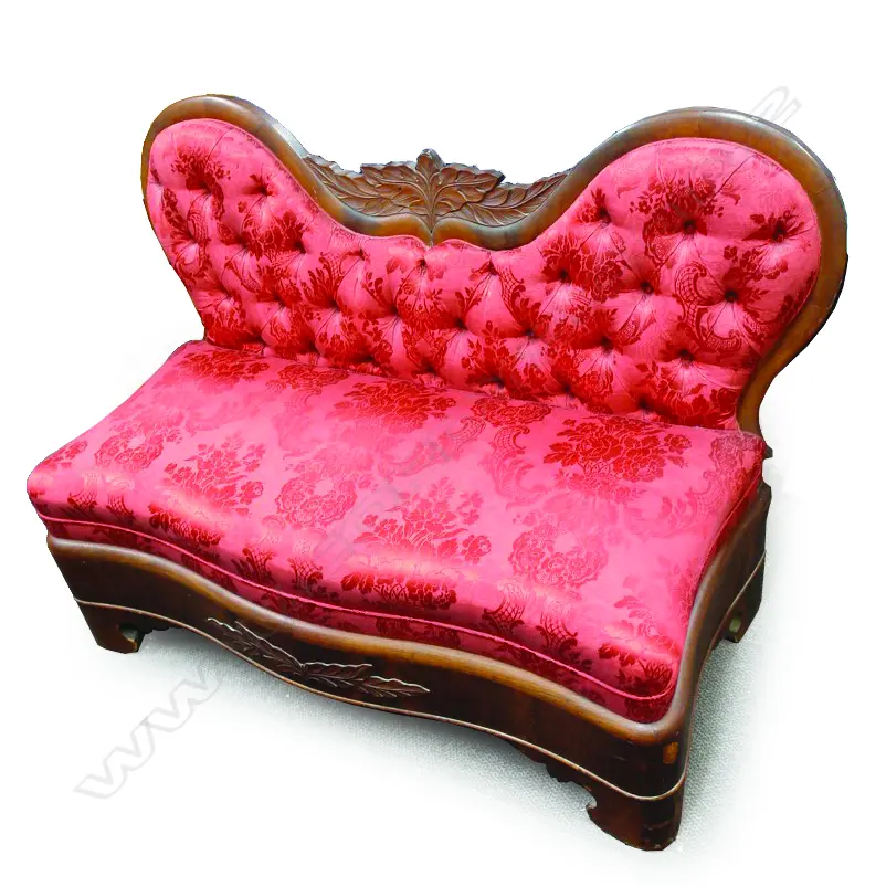 A 19thC Biedermeier mahogany framed love seat Image 1++