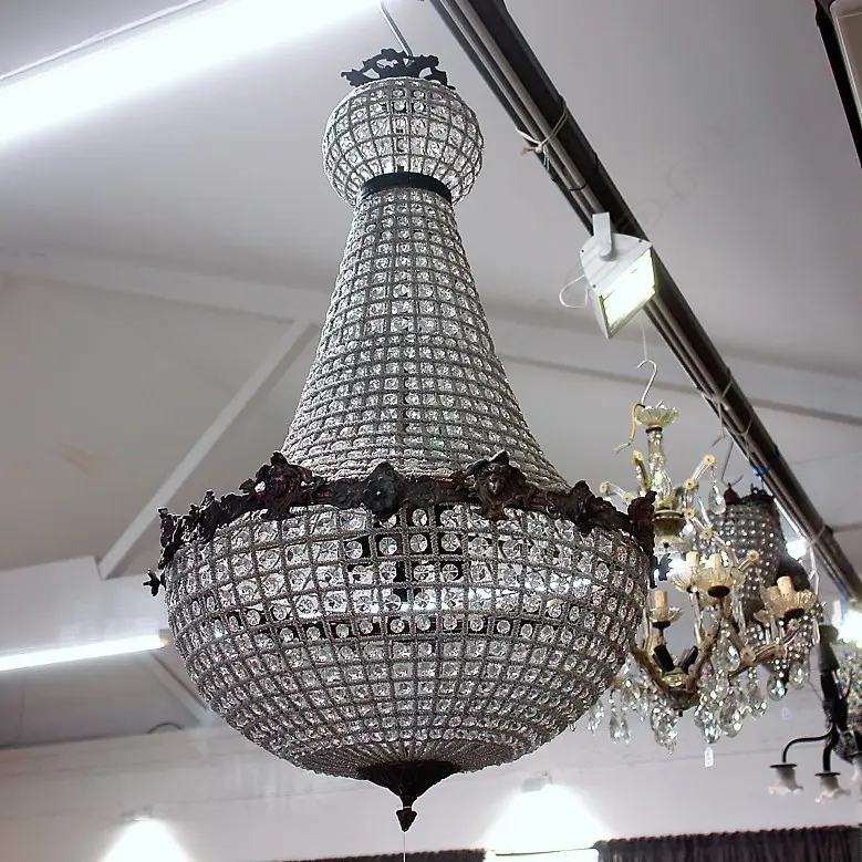 A large French style basket chandelier Image 1++