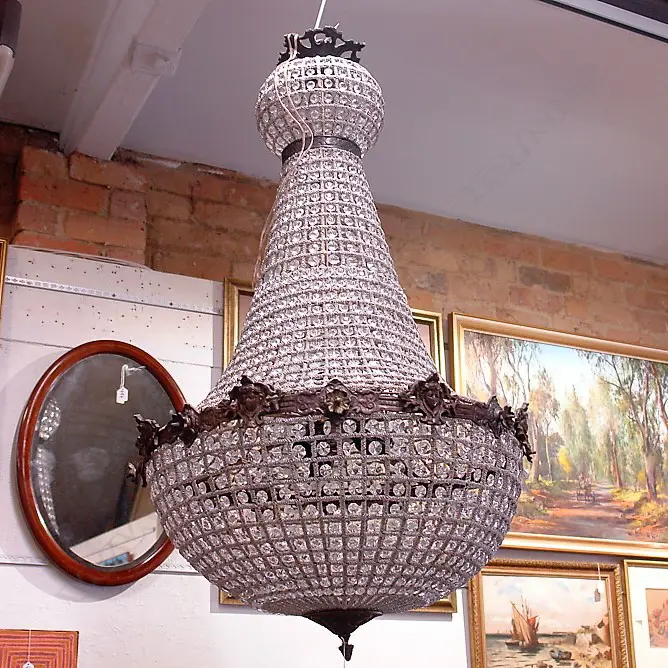 A large French style basket chandelier Image 1++