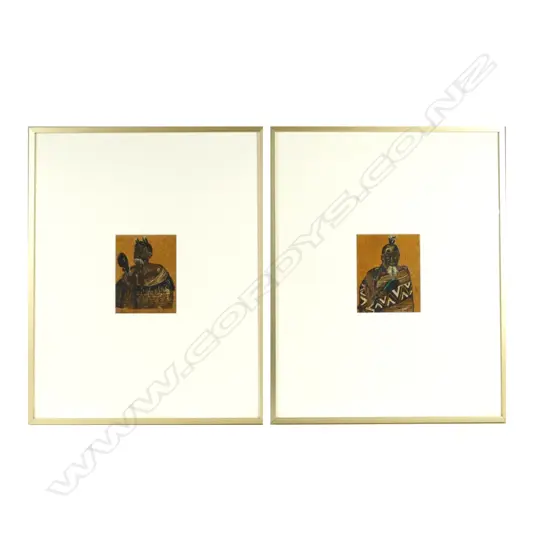 A pair of Maori Chief portraits