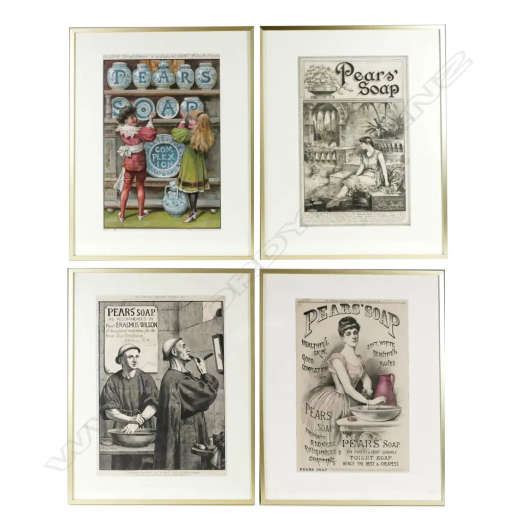 Four original 19thC Pears Soap engravings Image 1++