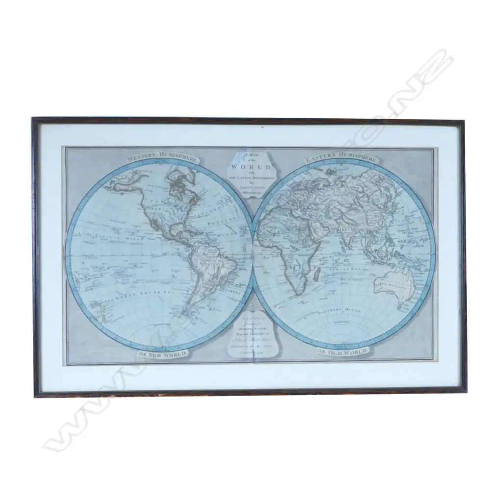 A 1794 Eastern and Western Hemisphere map Image 1++