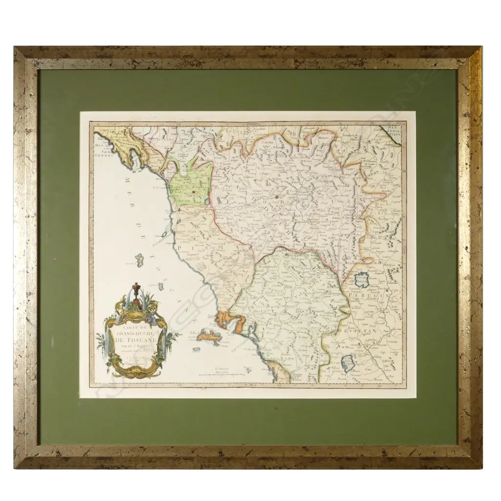 A coloured map of Tuscany (De Toscane) Image 1++