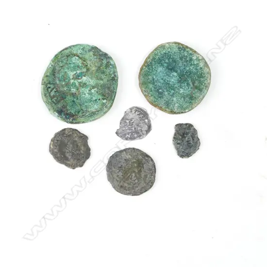Six Roman coins