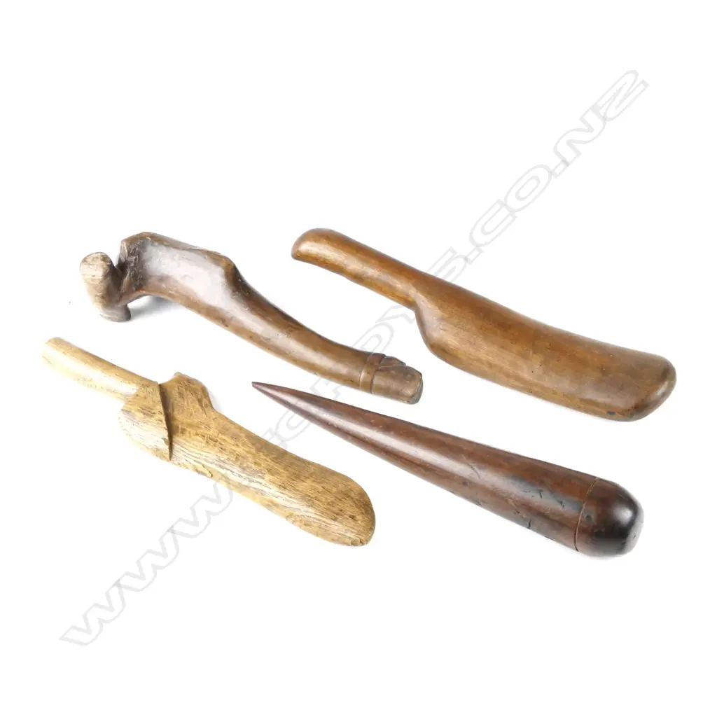Four old items of treen Image 1++