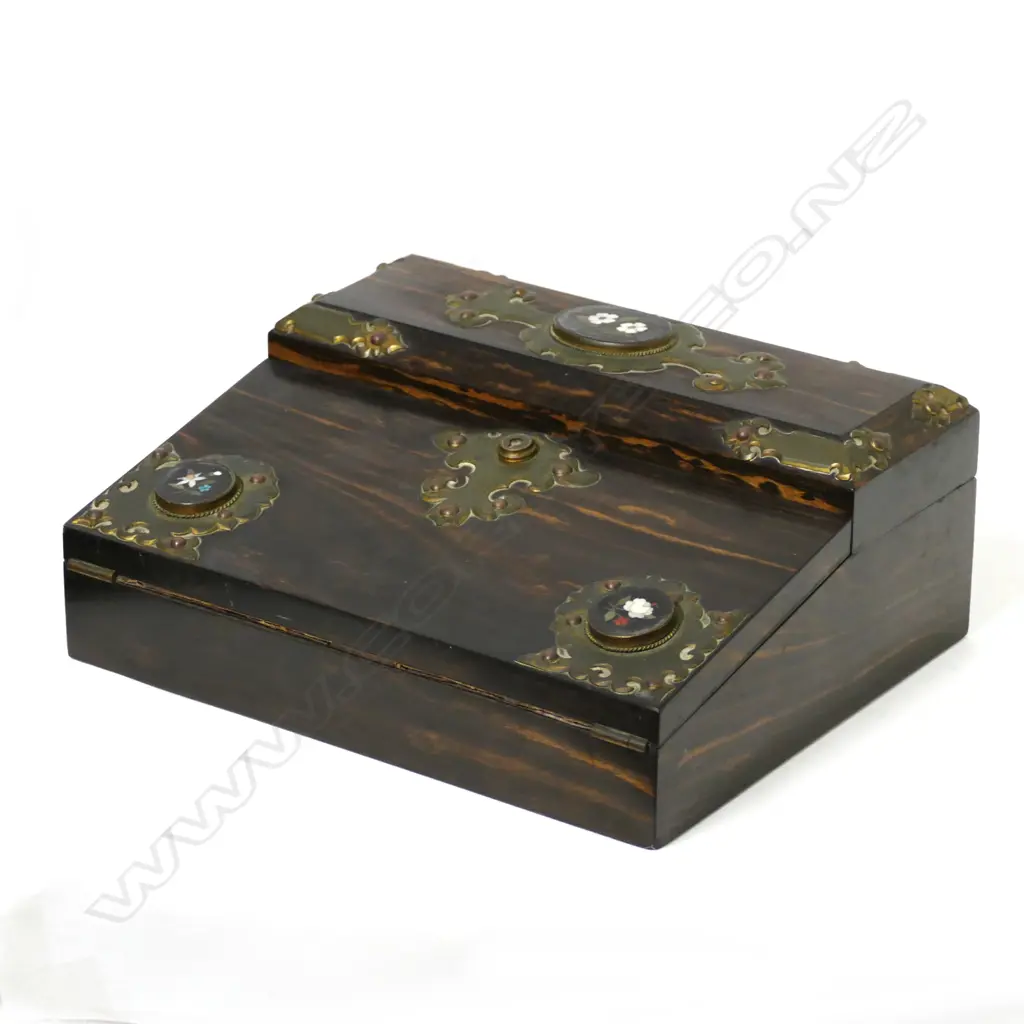A Victorian Coromandel wood writing slope Image 1++
