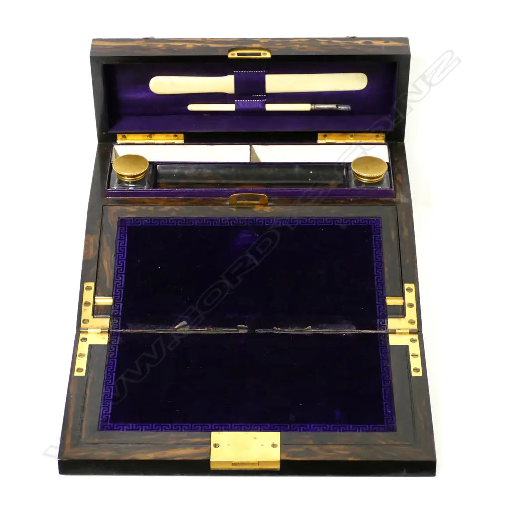 A Victorian Coromandel wood writing slope Image 1++