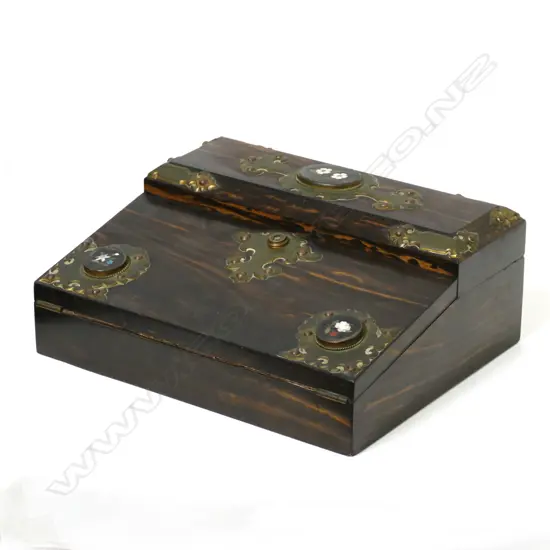 A Victorian Coromandel wood writing slope