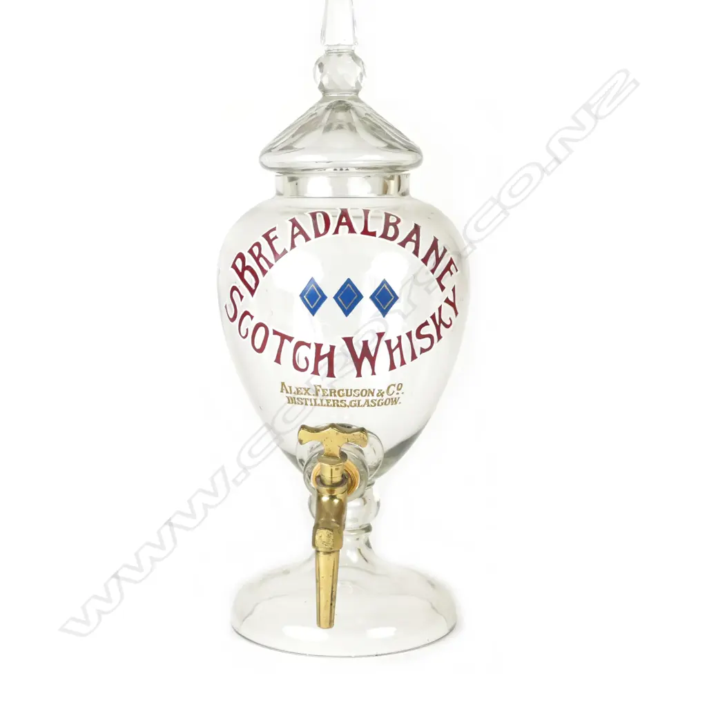 An Edwardian 'Breadalbane Scotch Whisky' bar top clear glass dispenser Image 1++