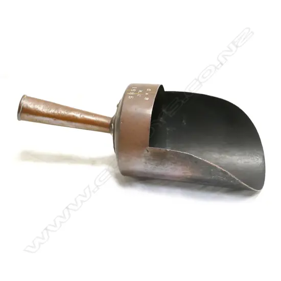 A Victorian copper grain scoop