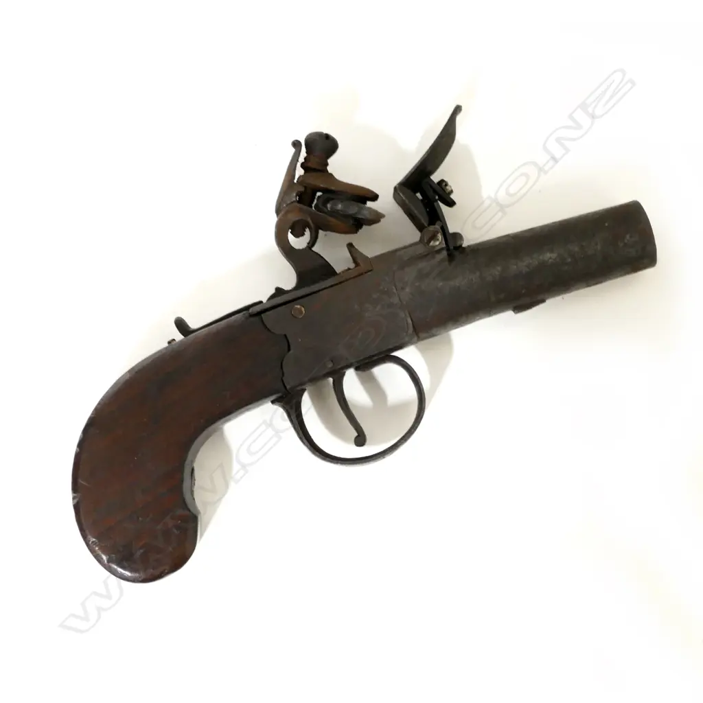 A c.1800 English flintlock box-lock pocket pistol Image 1++