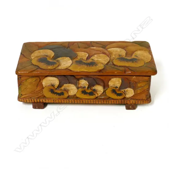 A Jane Brenkley N.Z. Folk Art trinket box