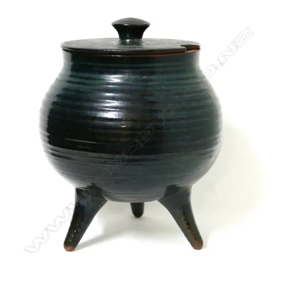 A good Mirek Smisek earthenware lidded cauldron