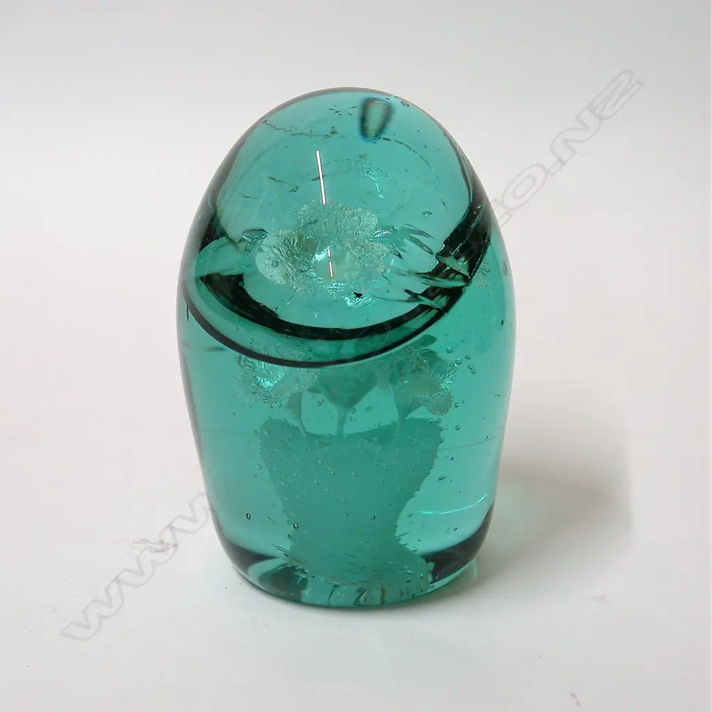 Two Victorian Stourbridge green glass dumps Image 1++