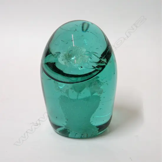 Two Victorian Stourbridge green glass dumps