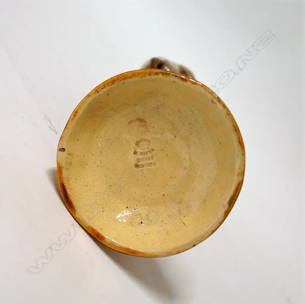 A vintage Portuguese majolica monkey figured candlestick Image 1++