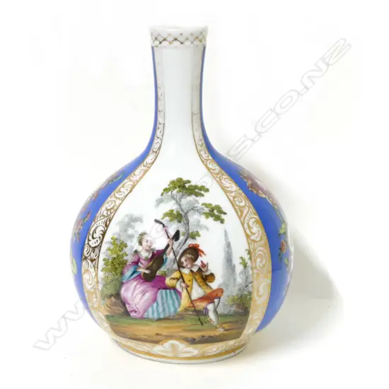 A German Dresden baluster vase
