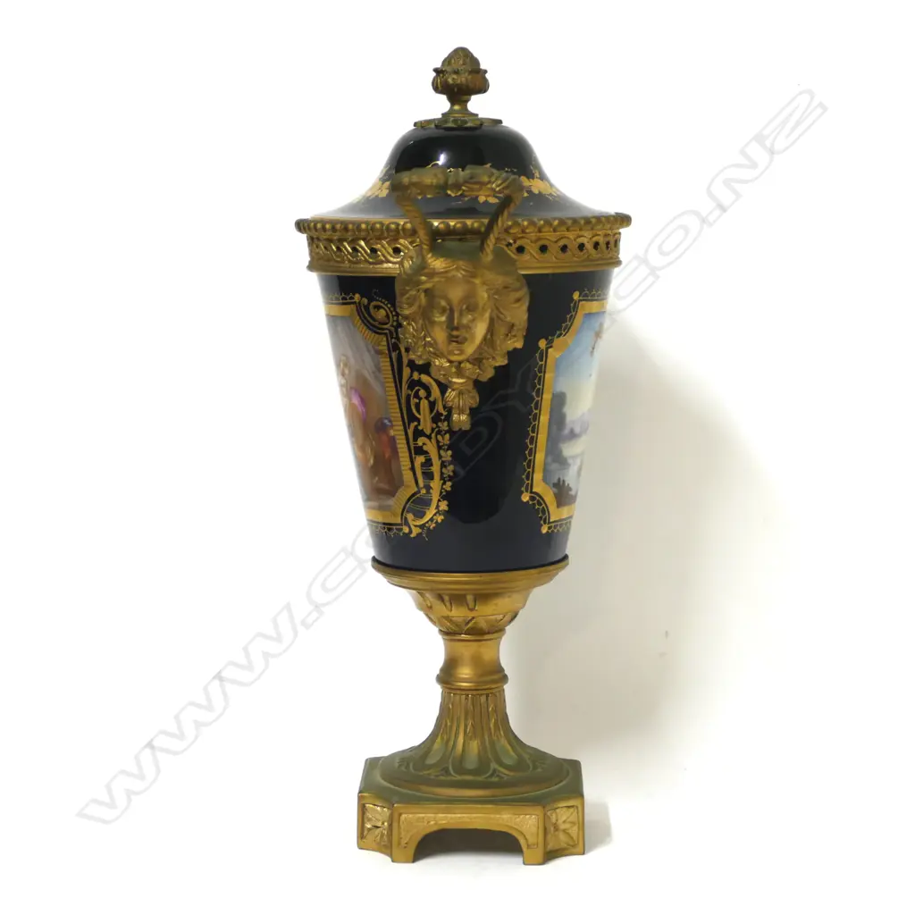 A French Sèvres porcelain and ormolu lidded urn Image 1++