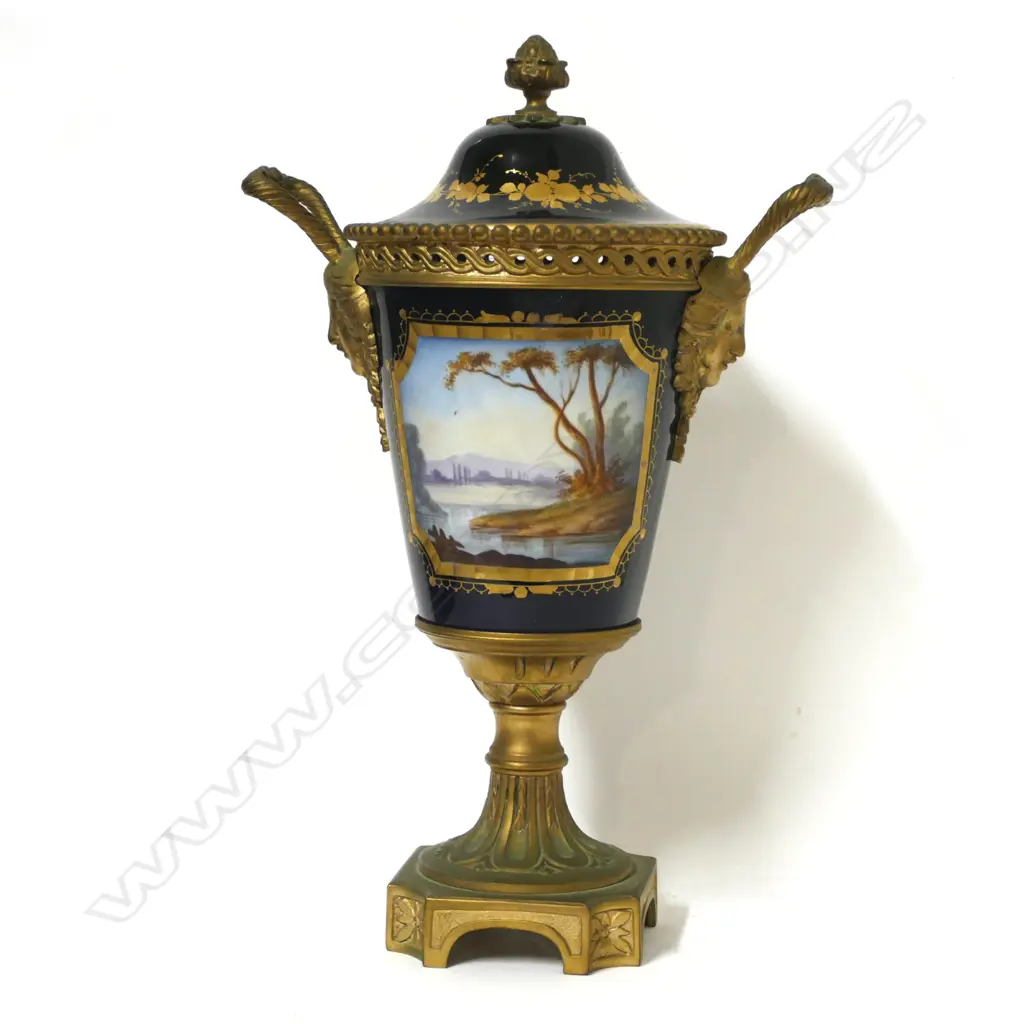A French Sèvres porcelain and ormolu lidded urn Image 1++
