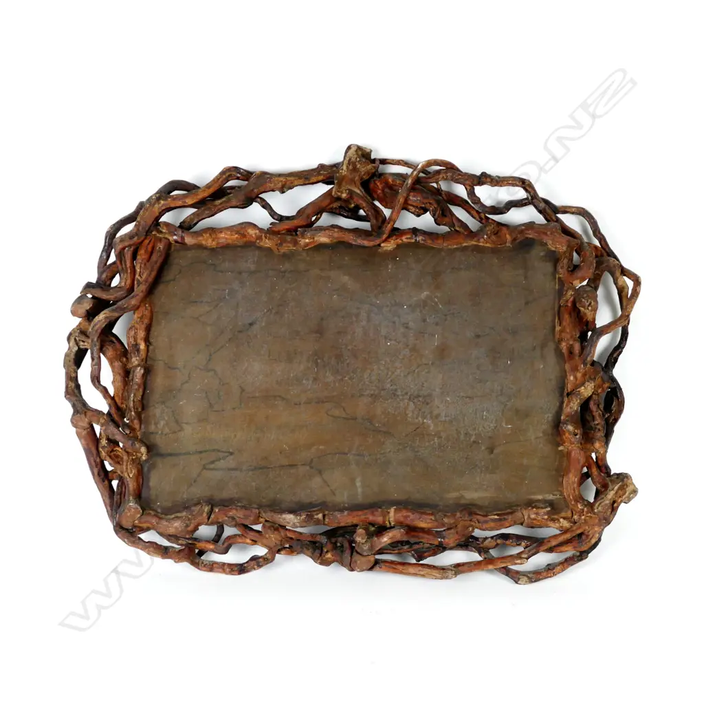 An antique Japanese wood panel decorated with two figures in lacquer and ivory Image 1++