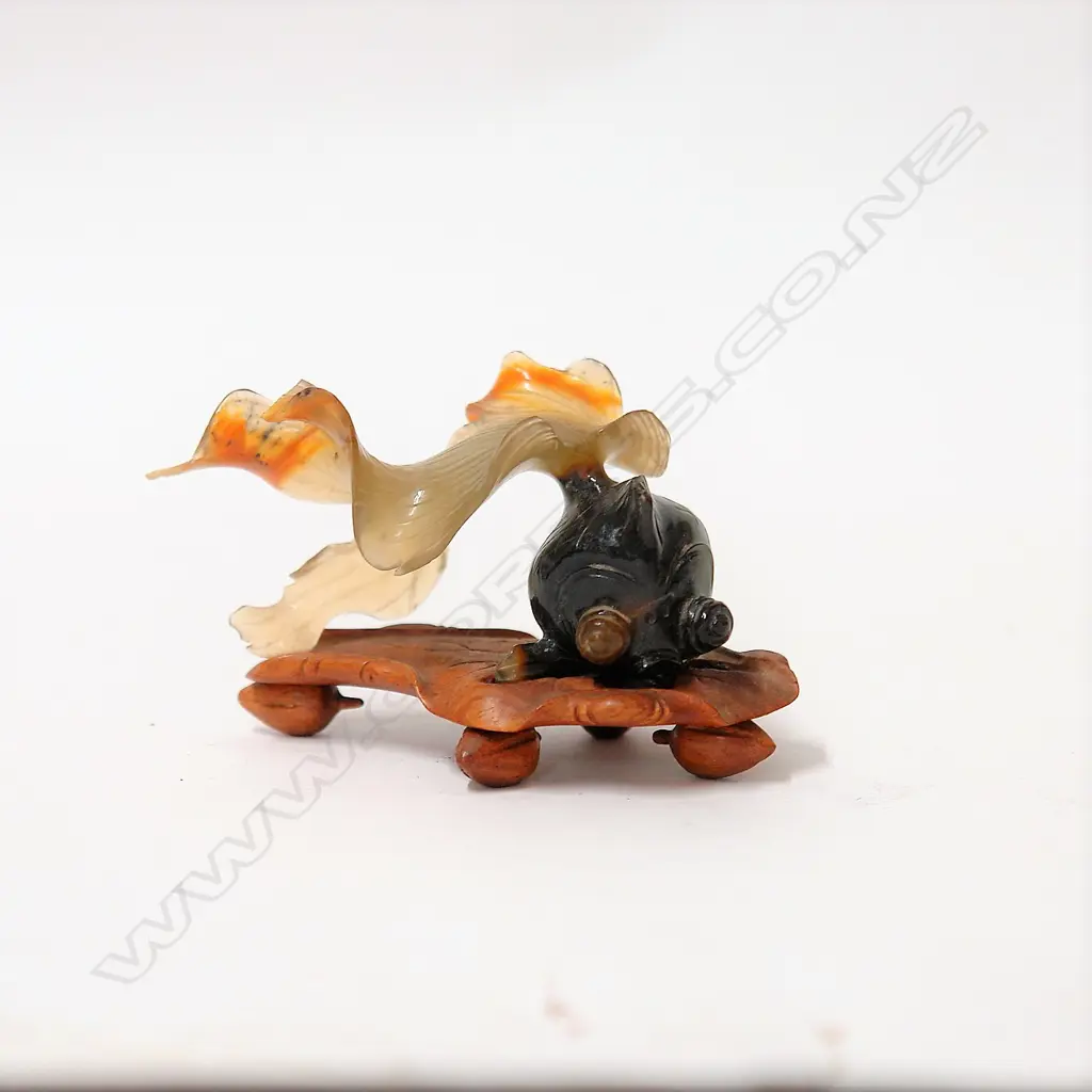 A Chinese carved jade dragon eye dragon-fish Image 1++