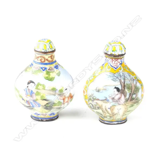 Two enamel snuff bottles