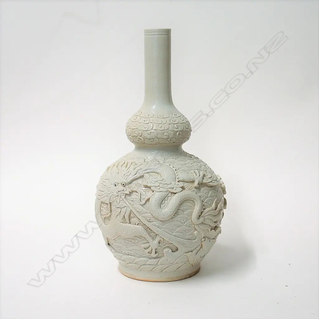 A 19th/early 20thC fine quality ‘wang bingrong’ double gourd vase Image 1++