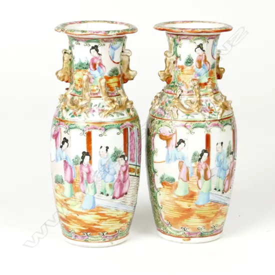 A pair of famille rose vases