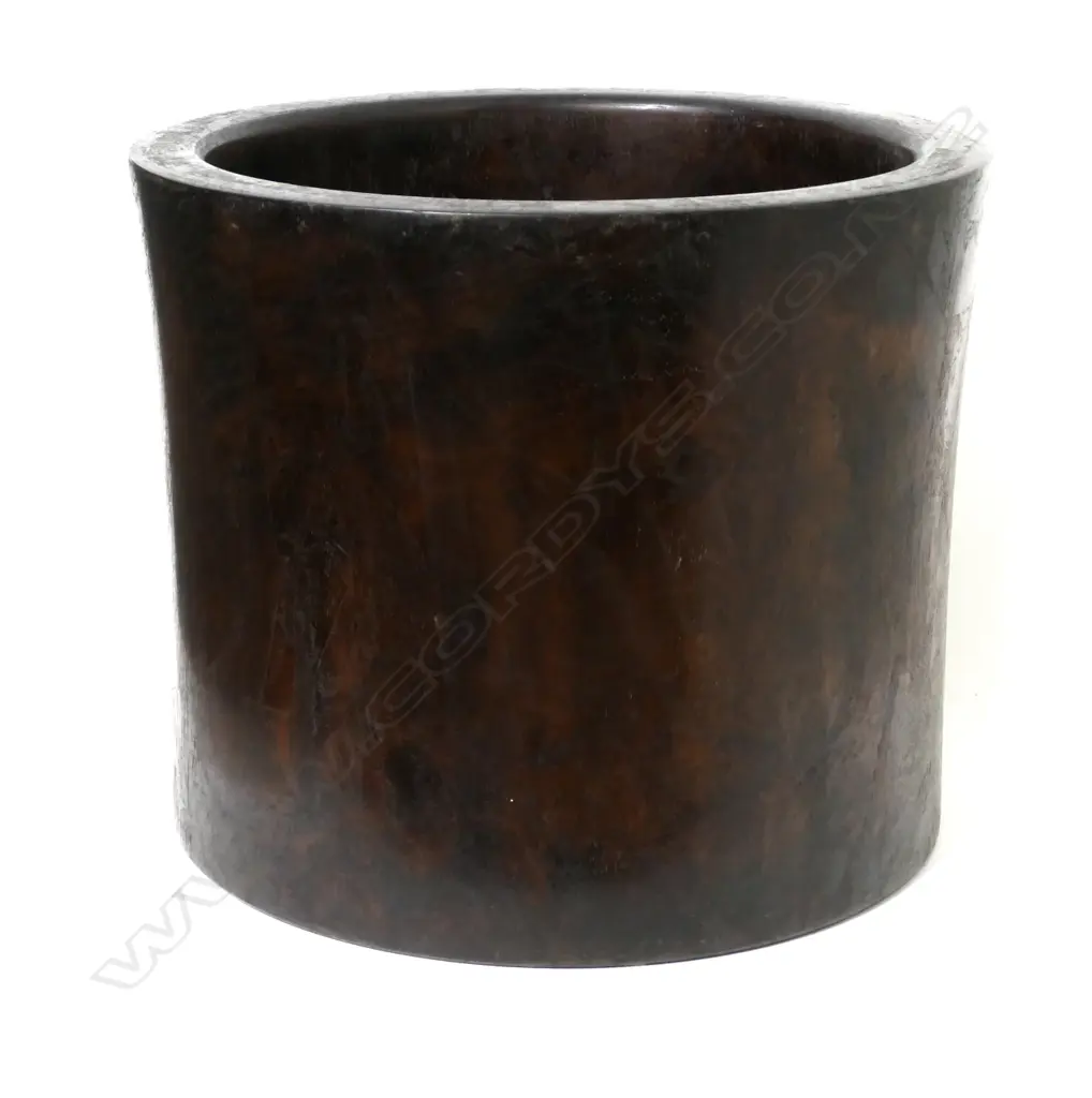 A large Chinese hardwood brush pot Image 1++