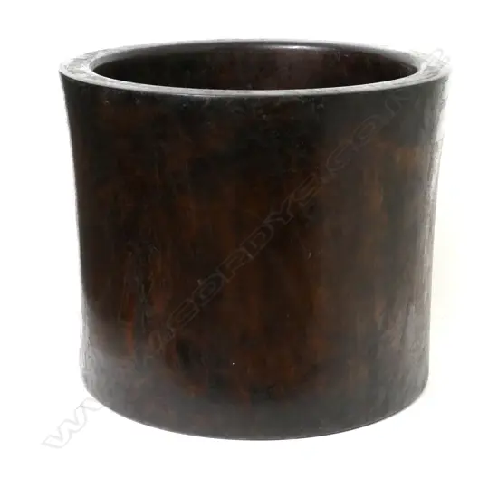 A large Chinese hardwood brush pot