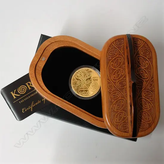NZ 2013 gold $10 proof 'KORU' coin