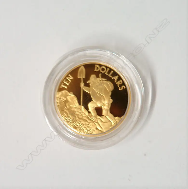 NZ 1997 Gabriel's Gully $10 24ct gold coin Image 1++