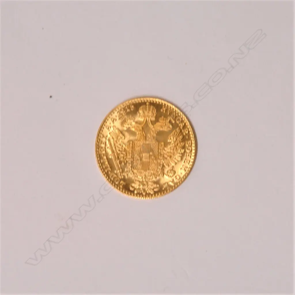 AUSTRIAN 1 DUCAT GOLD COIN 1915 RESTRIKE Image 1++