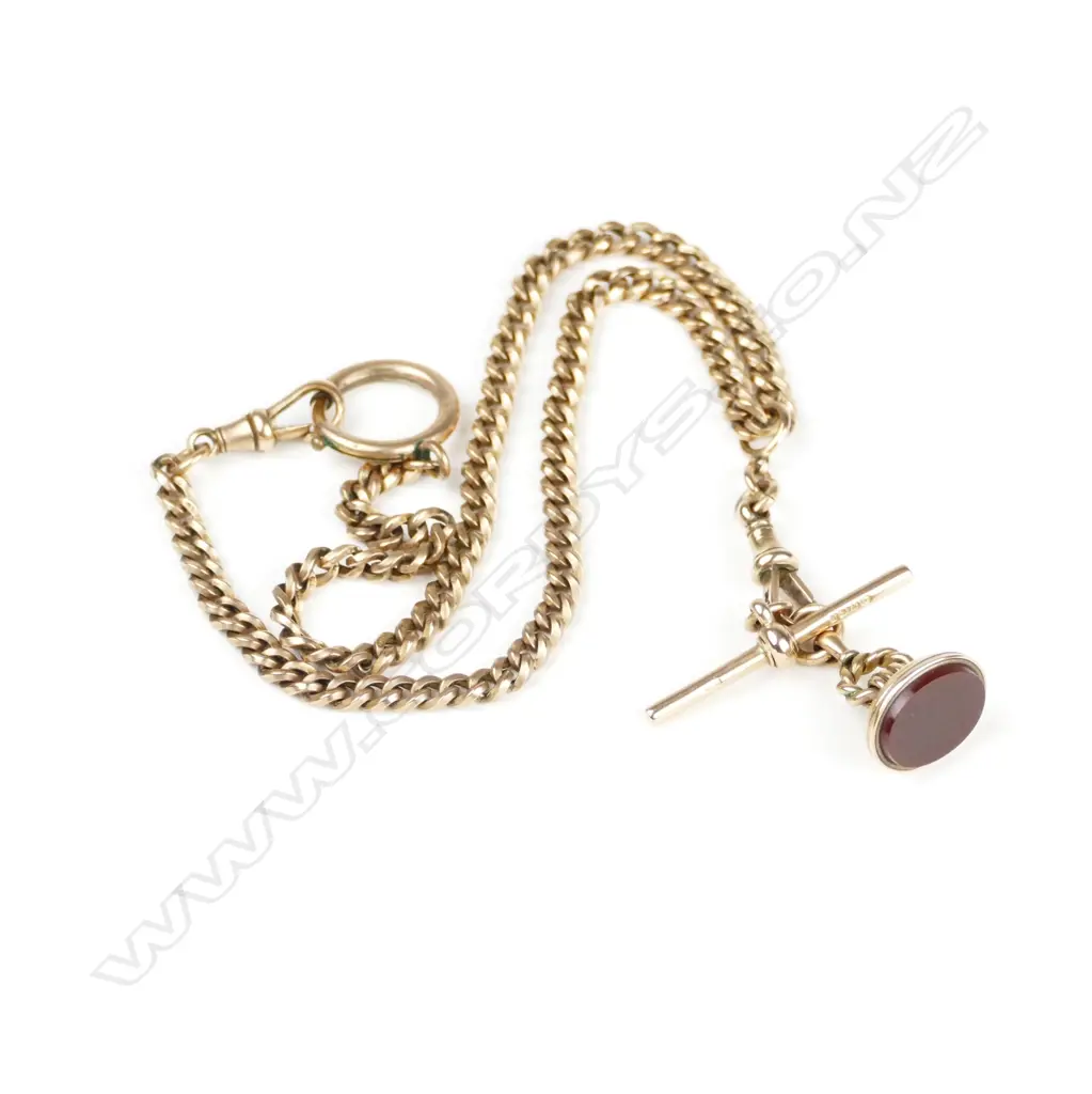 A Victorian 9ct. rose gold fob chain Image 1++