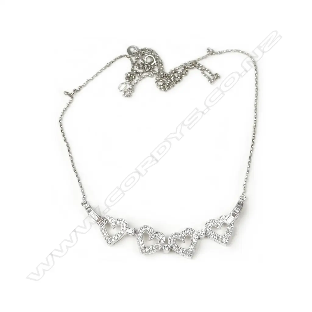 An 18ct. white gold and diamond necklace Image 1++
