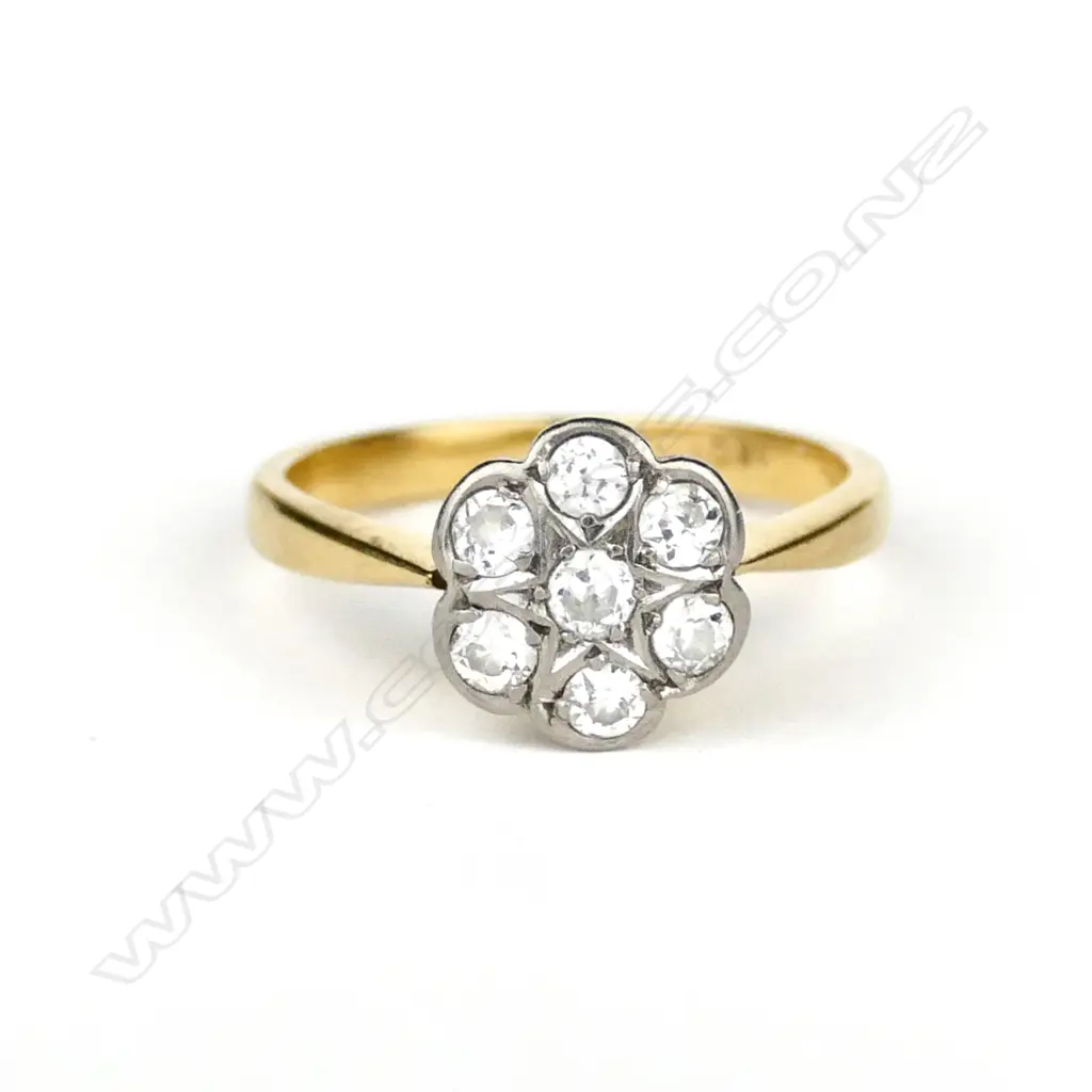 An 18ct. gold and diamond cluster ring Image 1++