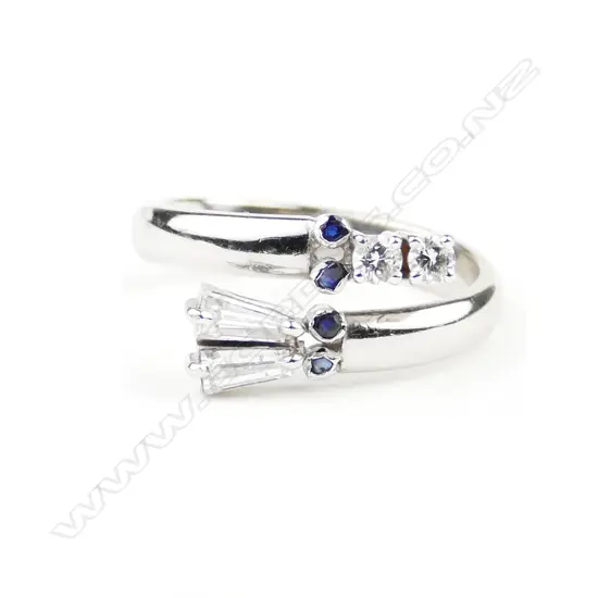 An 18ct. white gold and diamond ring