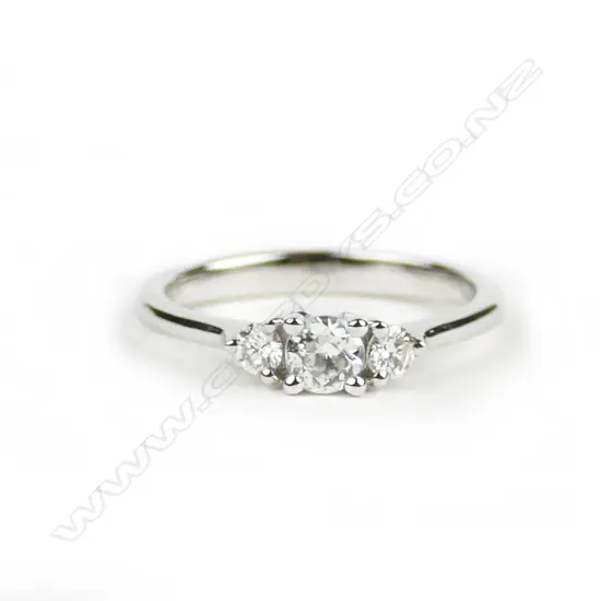 A 9ct. white gold diamond ring