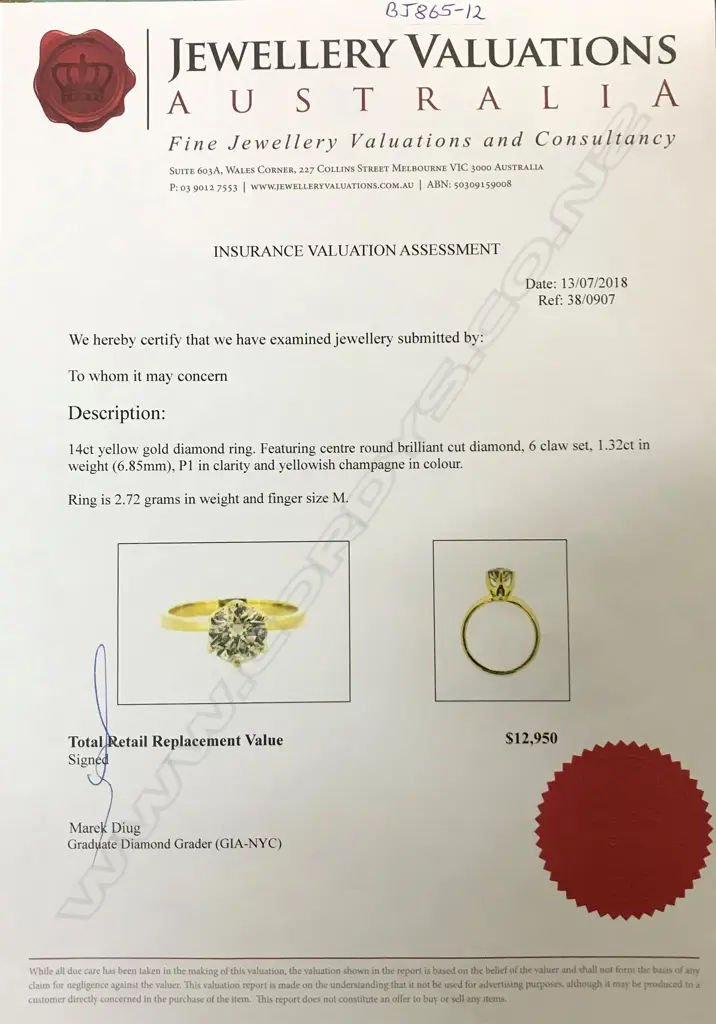 A 14ct. gold and diamond solitaire ring Image 1++