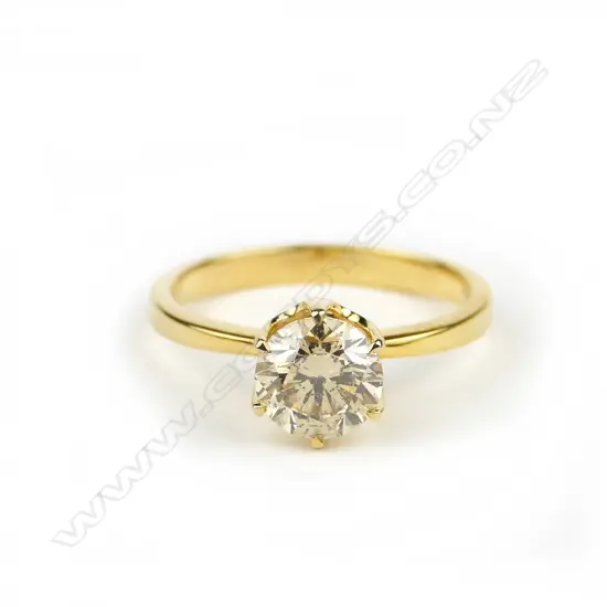 A 14ct. gold and diamond solitaire ring