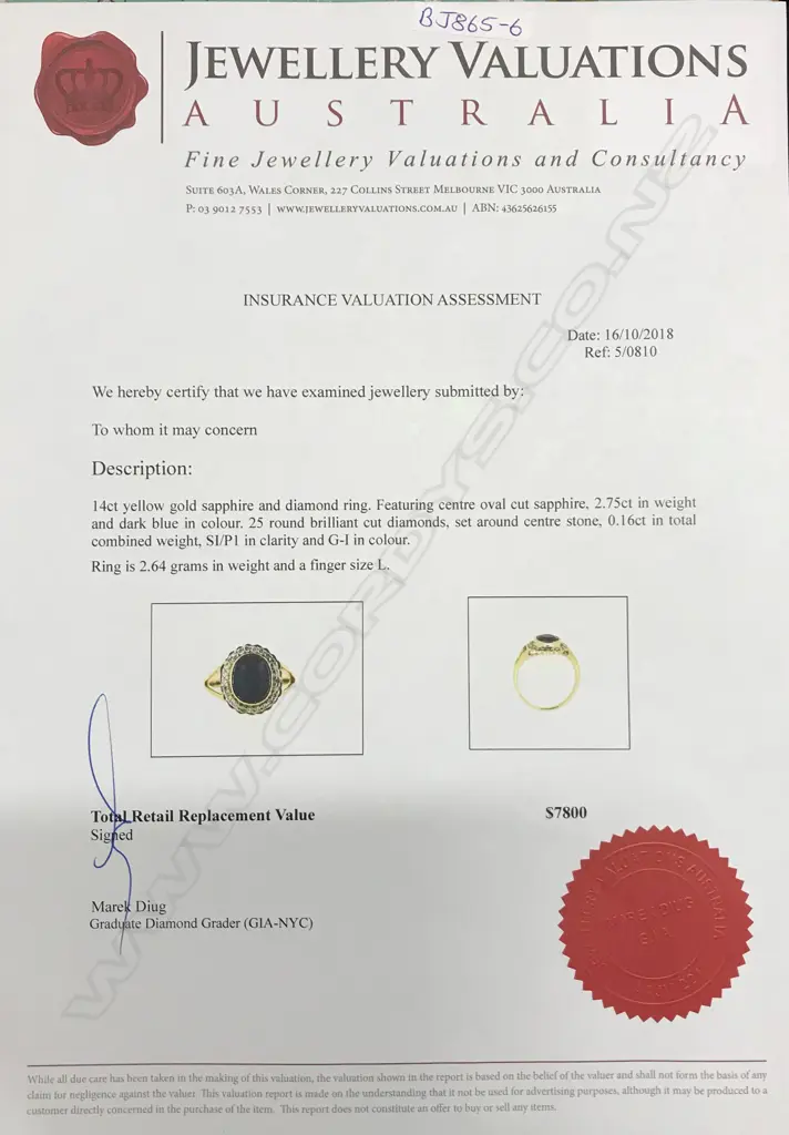 A 14ct. gold sapphire and diamond ring Image 1++