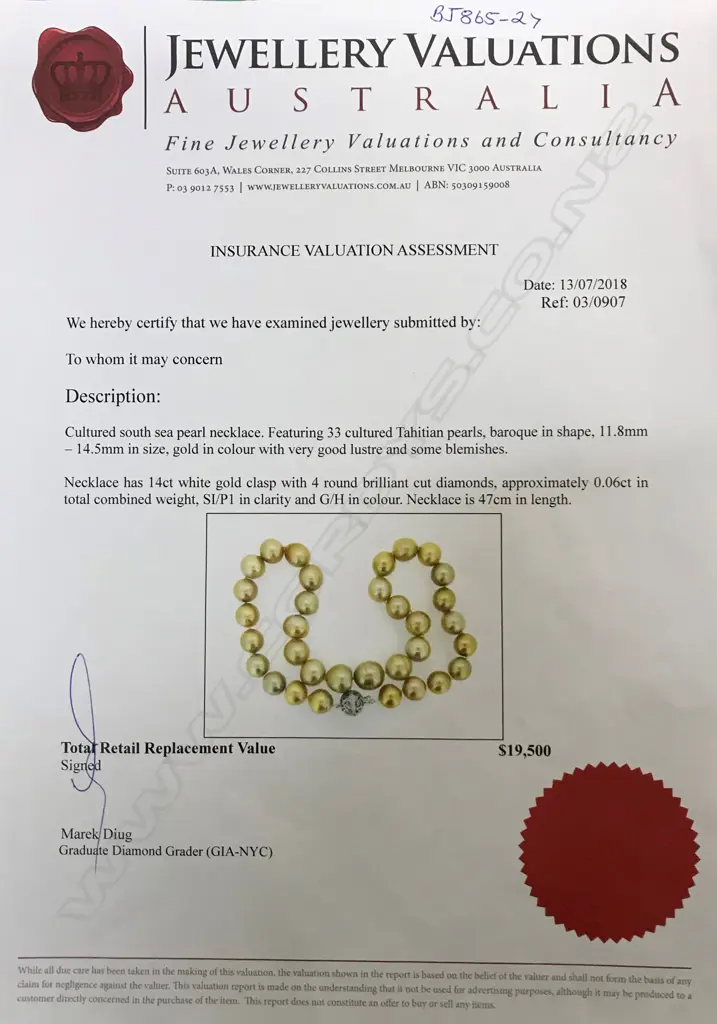 A South Sea pearl necklace Image 1++