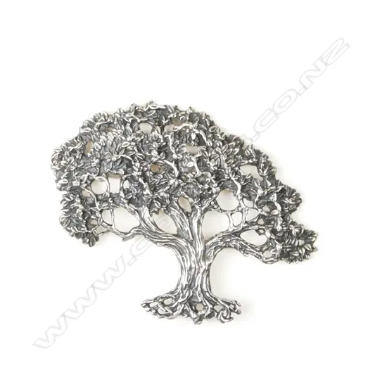 Gavan Riley contemporary N.Z. silver 'Pohutukawa Tree Brooch'