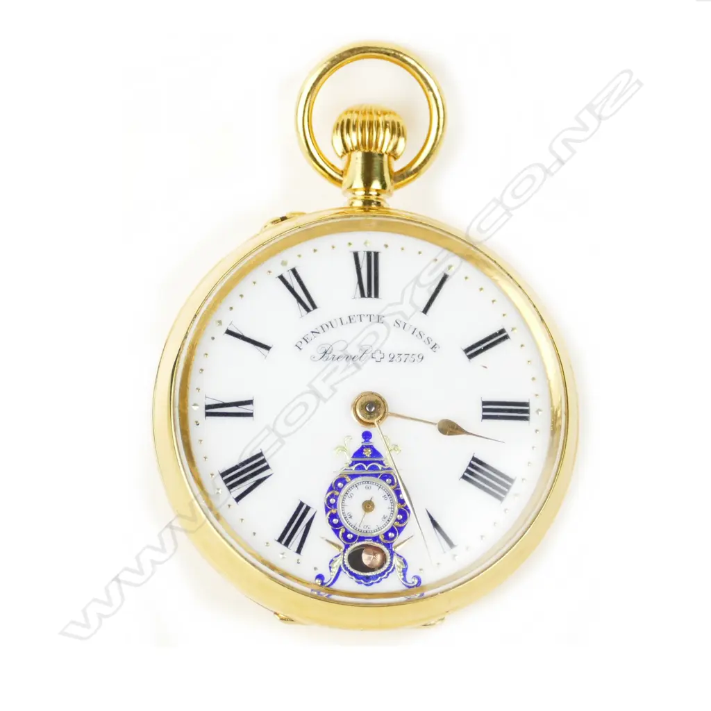 A Swiss gold plated pocket watch Image 1++